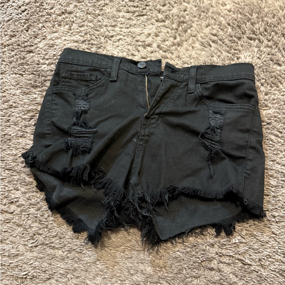 Flying Monkey Black Distressed Jean Shorts